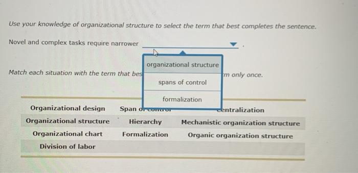 Use your knowledge of organizational structure to