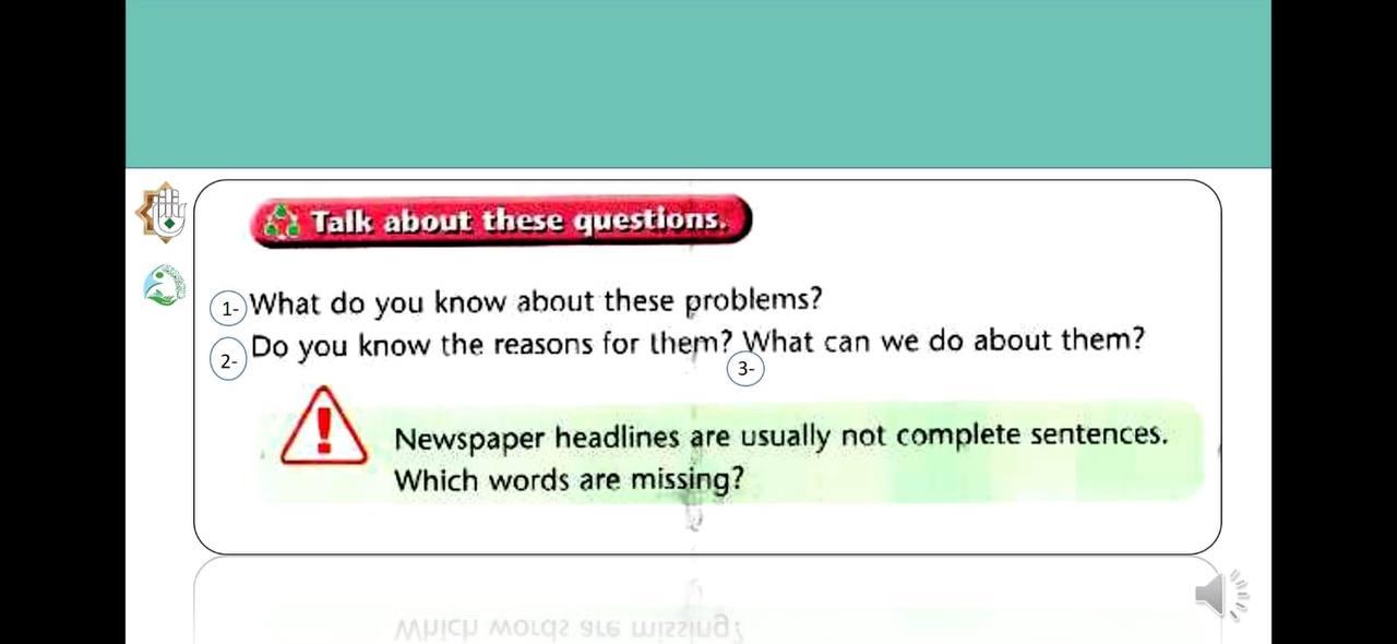Talk about these questions. 1. What do you know