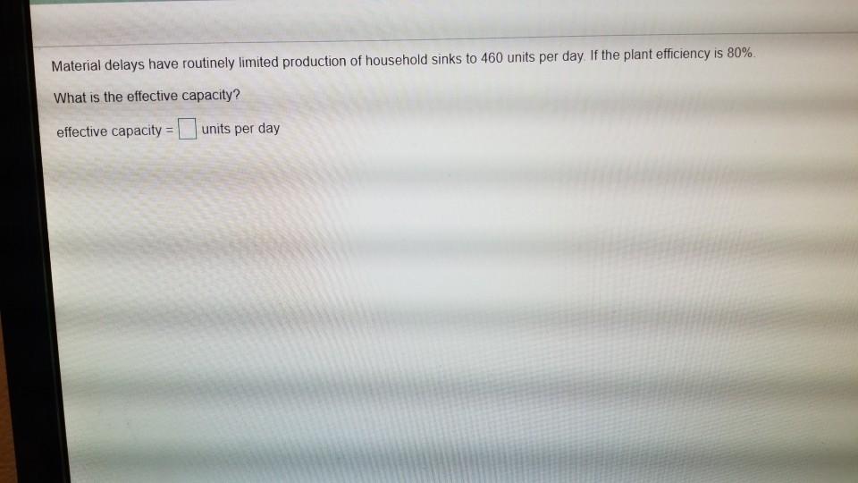 Material delays have routinely limited production