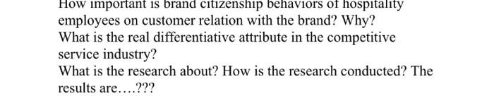 How important is brand citizenship behaviors of