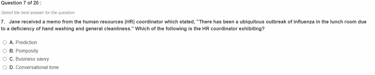 this is an English Question Select the best