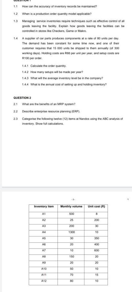 1.2. When is a production order quantity model