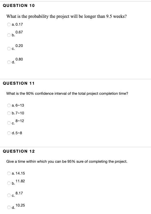 QUESTION 9 Given the following information,