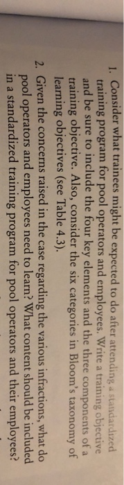 1. Consider what trainees might be expected to do