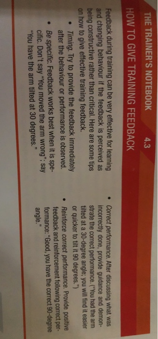 1. Consider what trainees might be expected to do