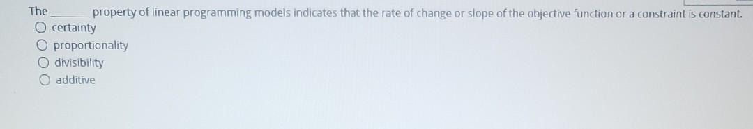 The property of linear programming models