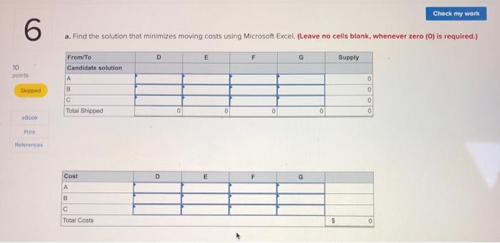Check my work 6 Problem 14-8 (Algo) 10 points