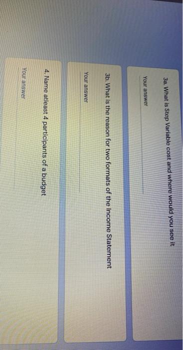 30. What is Step Variable cost and where would
