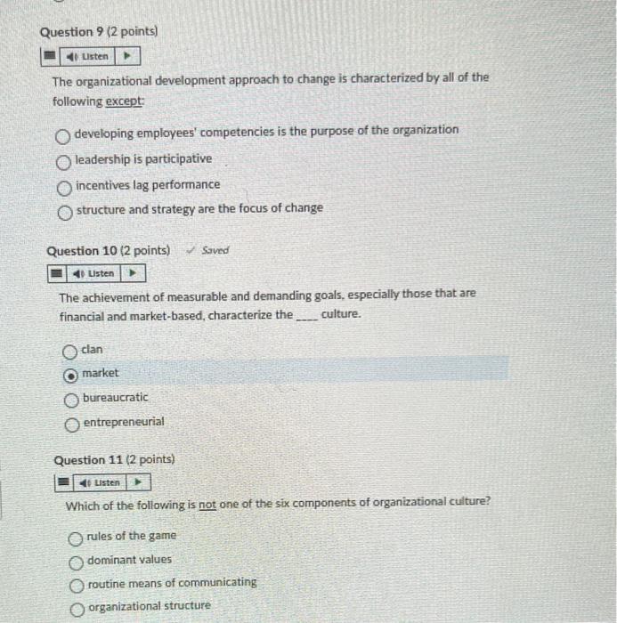 please answer all The organizational development