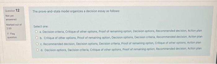 Question 2 A case analysis process includes all