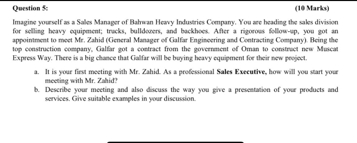 Question 5: (10 Marks) Imagine yourself as a