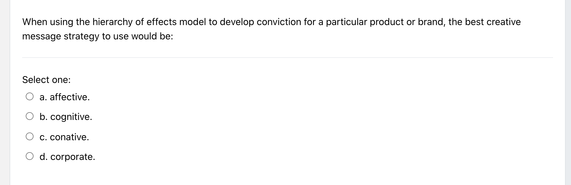 When using the hierarchy of effects model to