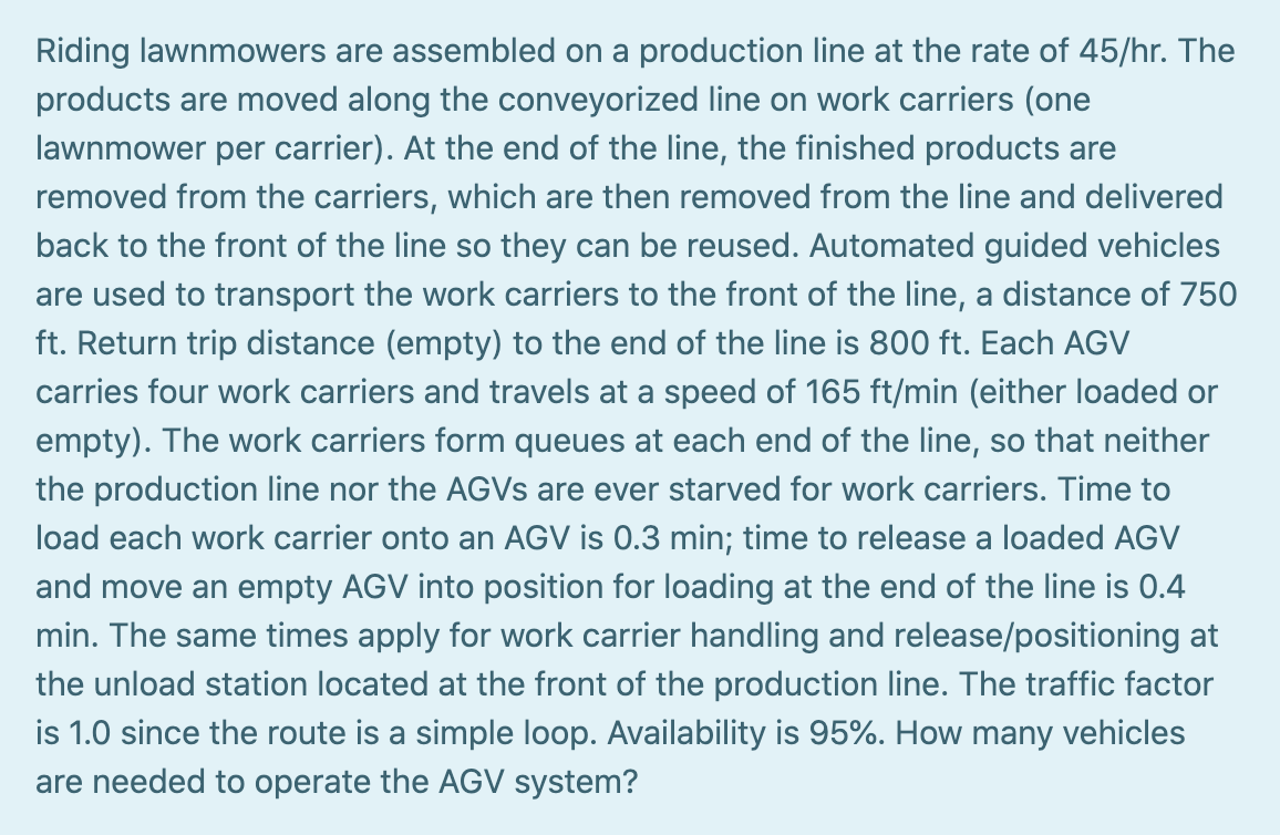 Riding lawnmowers are assembled on a production