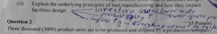 Question ii (ii) Explain the underlying