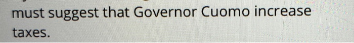 please you must suggest that Governor Cuomo