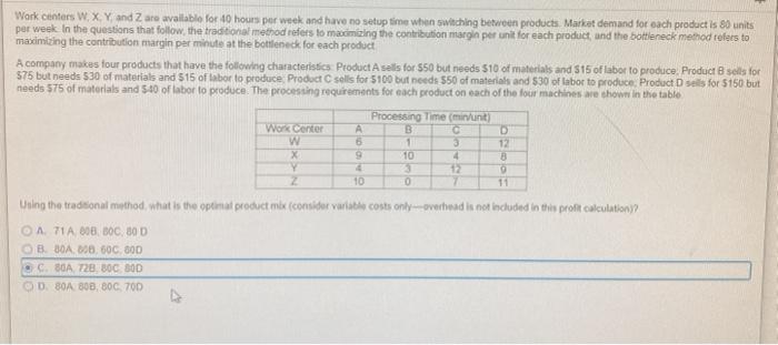 Work cunters W.X Y and Z are available for 40