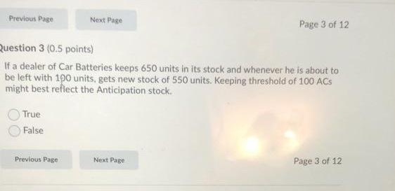 Previous Page Next Page Page 3 of 12 Question 3