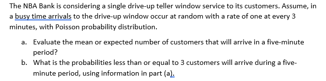 Show all work. The NBA Bank is considering a