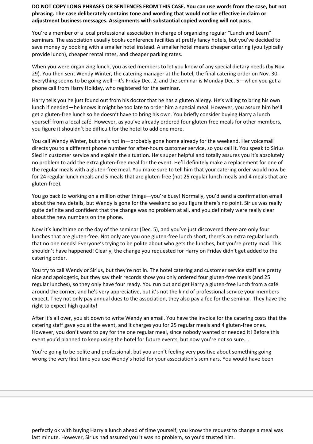 DO NOT COPY LONG PHRASES OR SENTENCES FROM THIS