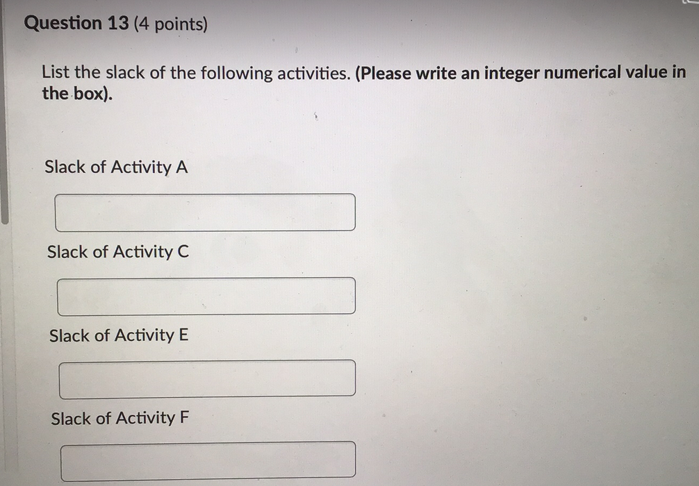 Question 11 (3.5 points) (1) (2) (3) (4) (5) (6)