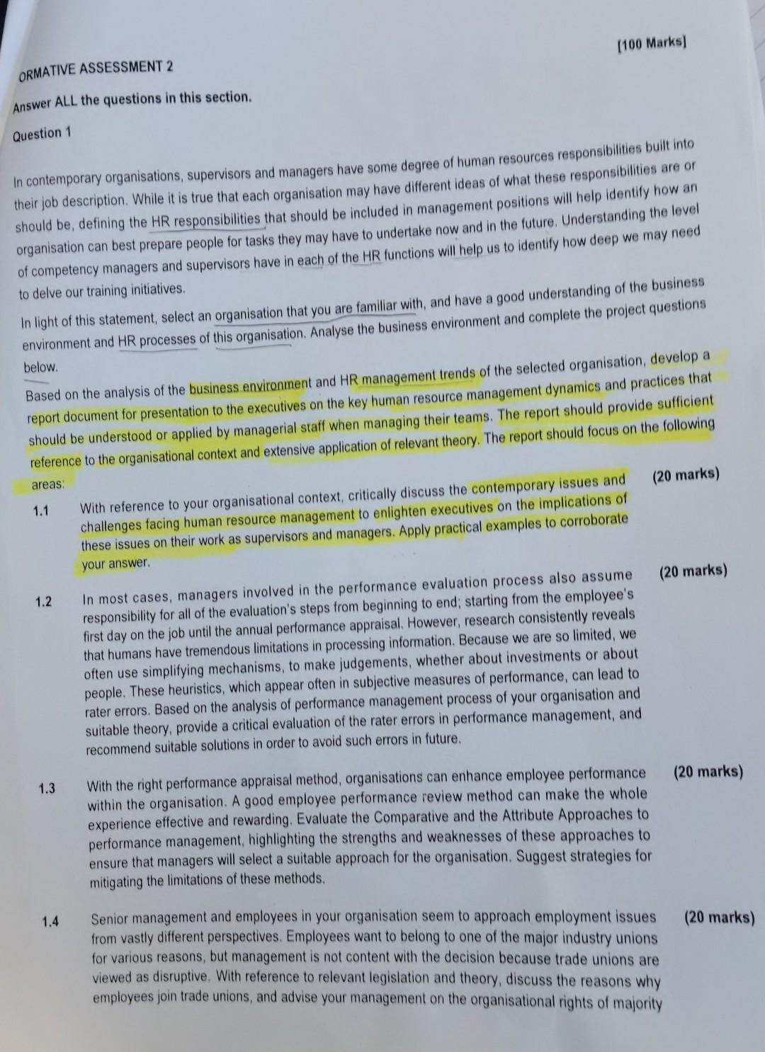 [100 Marks) ORMATIVE ASSESSMENT 2 Answer ALL the