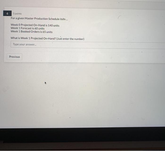 there was no given table 6 5 points For a given