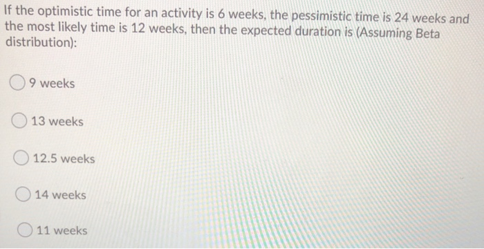 If the optimistic time for an activity is 6