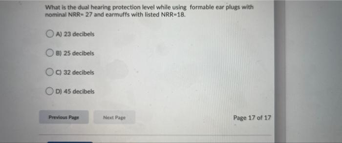 What is the dual hearing protection level while