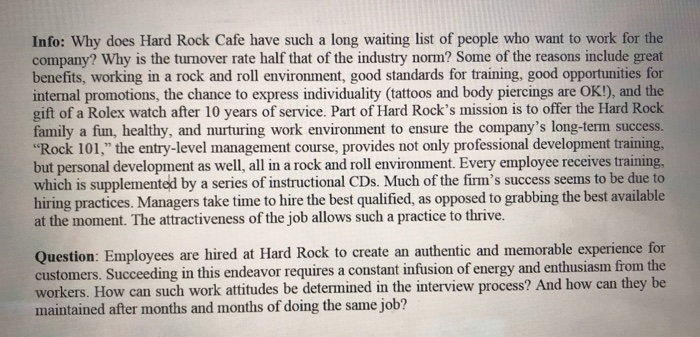 Info: Why does Hard Rock Cafe have such a long