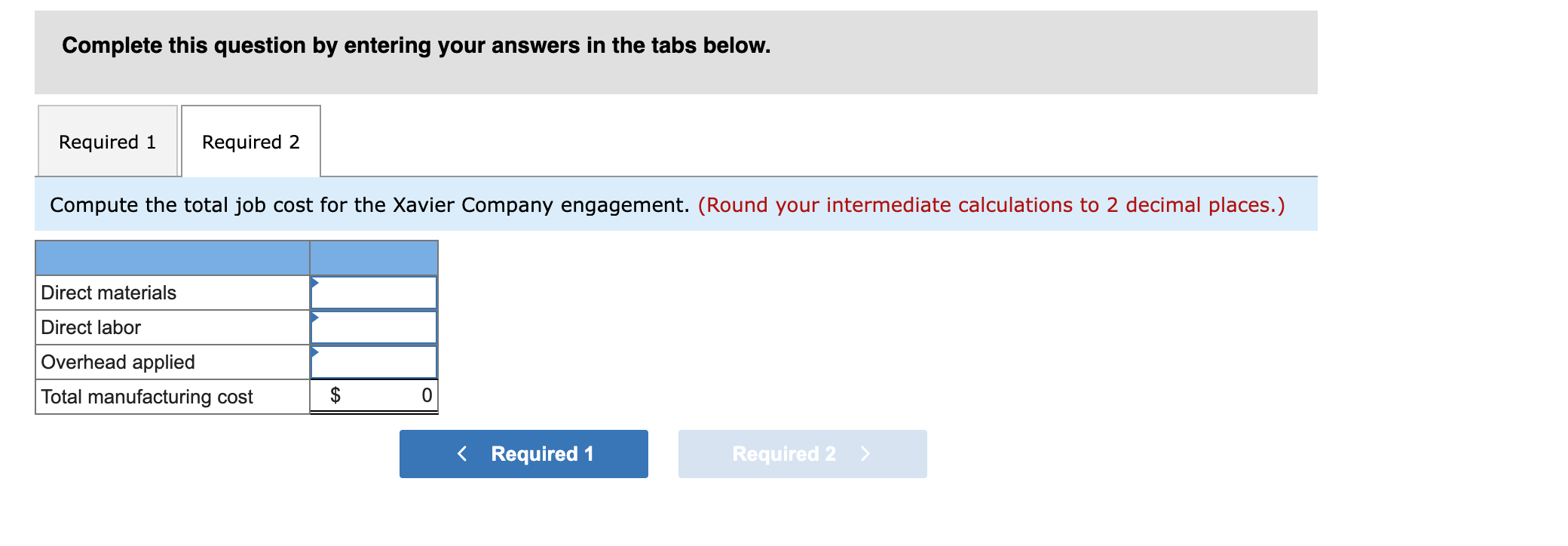 Exercise 2-3 Computing Total Job Costs and Unit