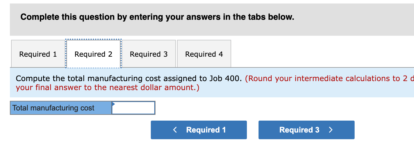 Exercise 2-3 Computing Total Job Costs and Unit