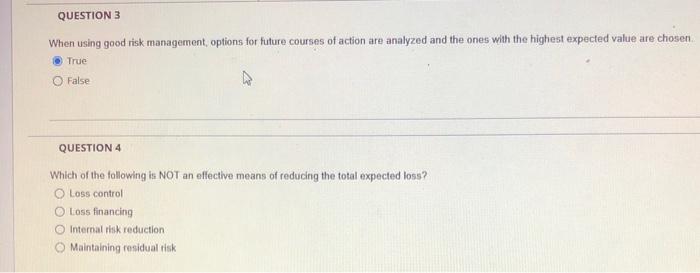 risk management!! help on 3&4 please QUESTION 3