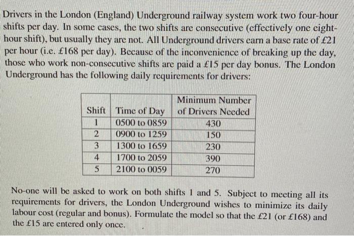 please use EXCEL to answer this (a) Formulate an