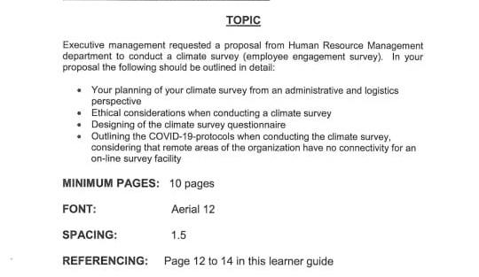 TOPIC Executive management requested a proposal
