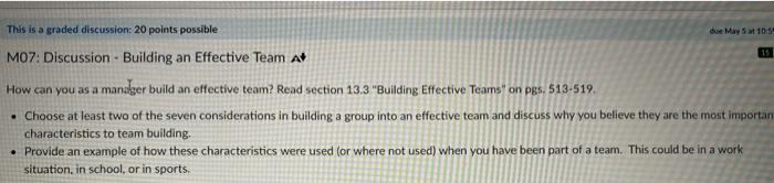 This is a graded discussion: 20 points possible