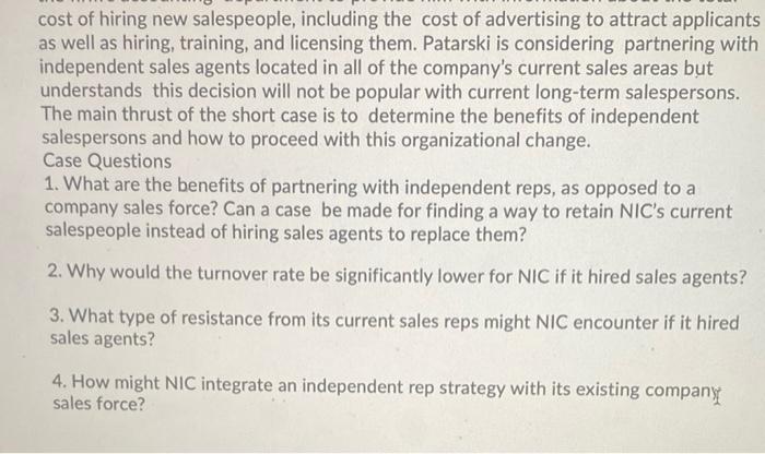1. Explain why firms organize their sales