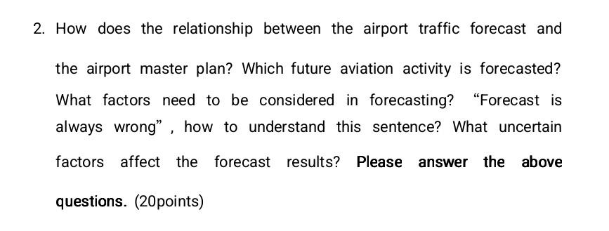 2. How does the relationship between the airport