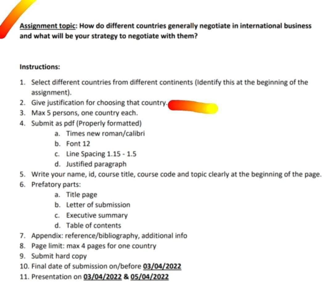 Country malaysia Assignment topic: How do