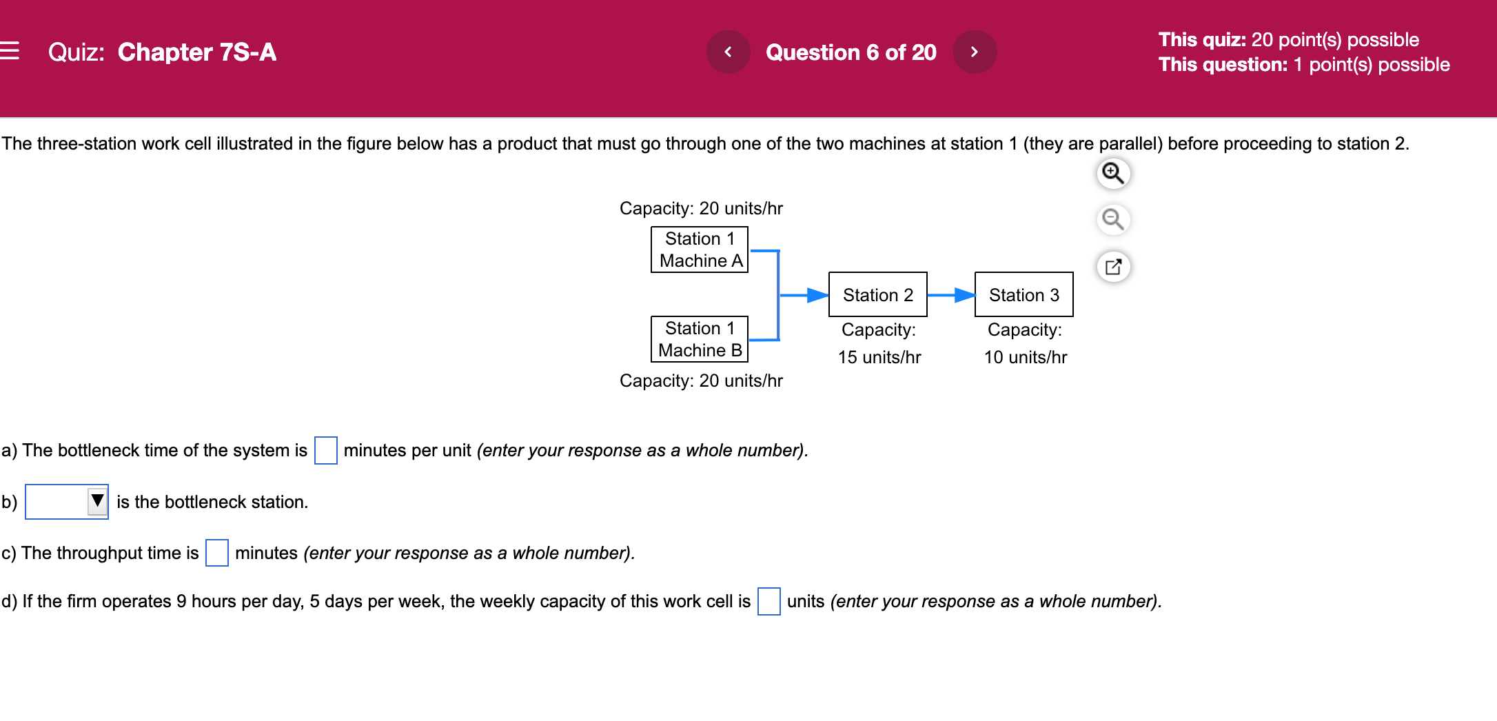 = Quiz: Chapter 7S-A < Question 6 of 20 > This