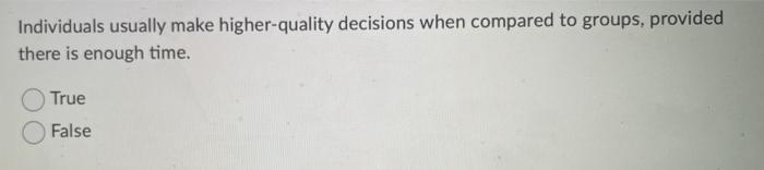 Making decisions about an organization's