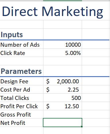 How do you make a formula for calculating Gross