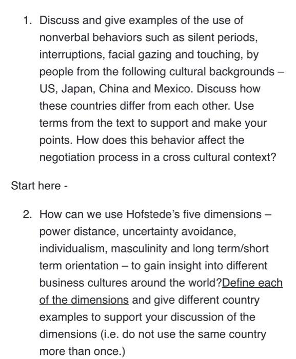 5. In our class discussions and readings, the