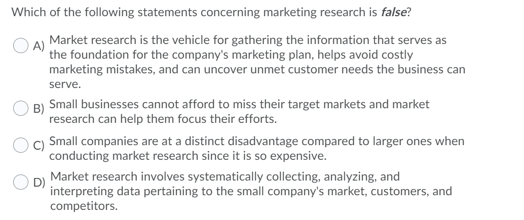 Which of the following statements concerning