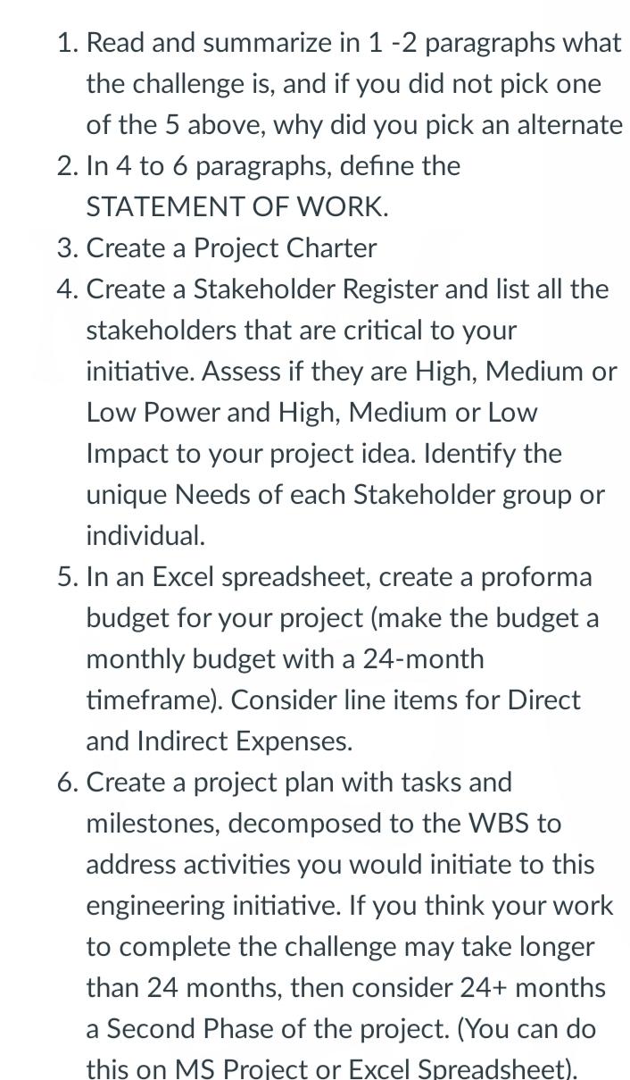 write a project from one of the 14 grand