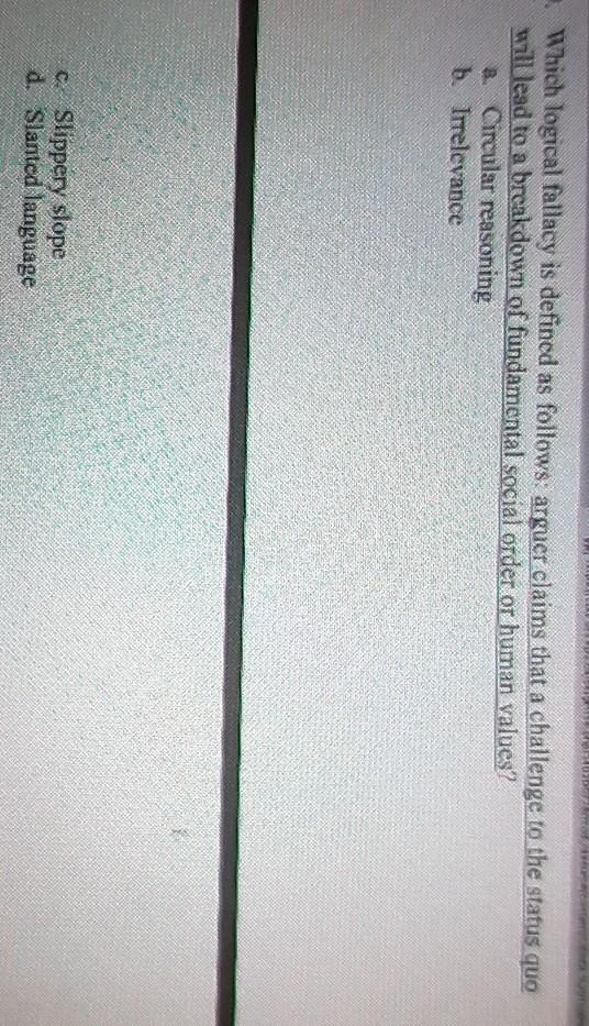 HU Which logical fallacy is defined as follows: