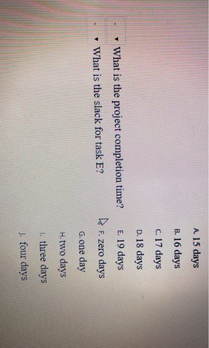 Use the activity-on-arrow diagram below. Alas O 9
