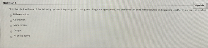 Question 7 Which of the following cannot be the