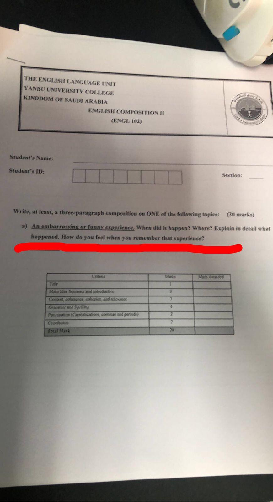 I want the first option Write, at least, a