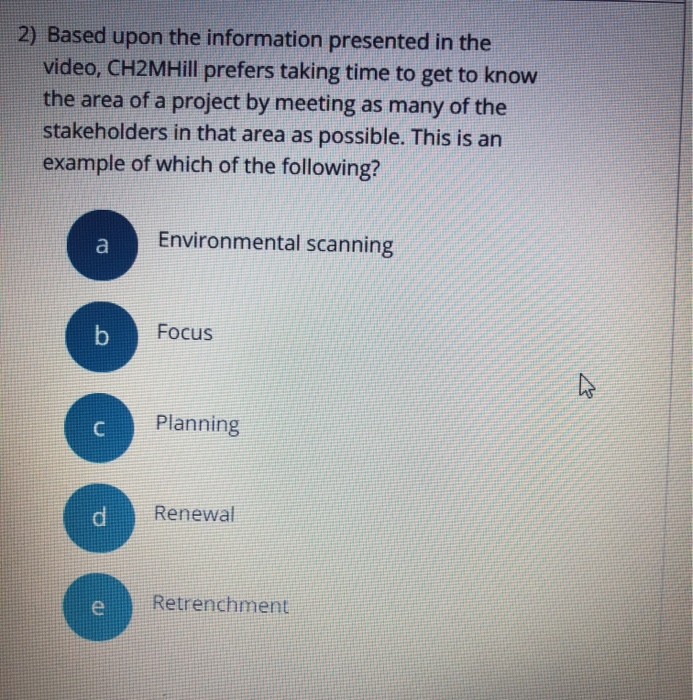 2) Based upon the information presented in the