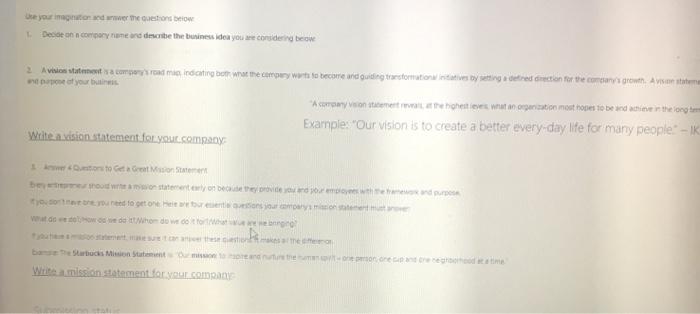 ore your imagination and were questions to Decide